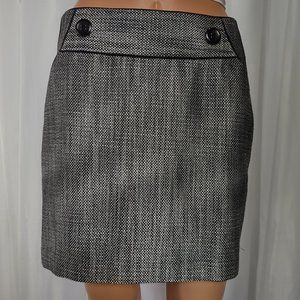 The Limited black and white and silver tweed  pattern mini dress skirt size 4